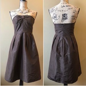 J. Crew silk brown strapless formal cocktail dress
